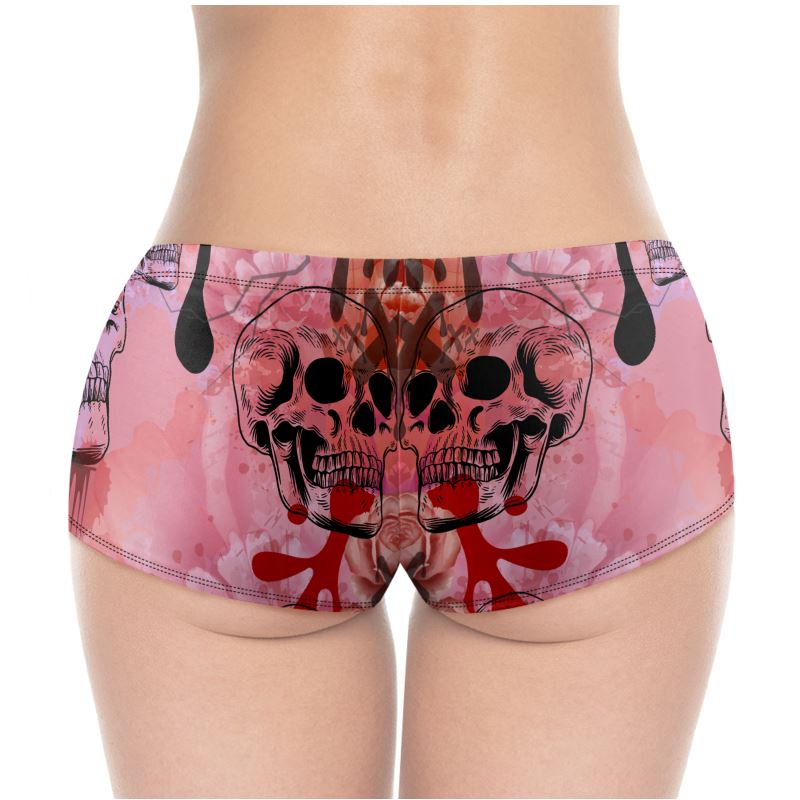 Pink Skull Dark short shorts