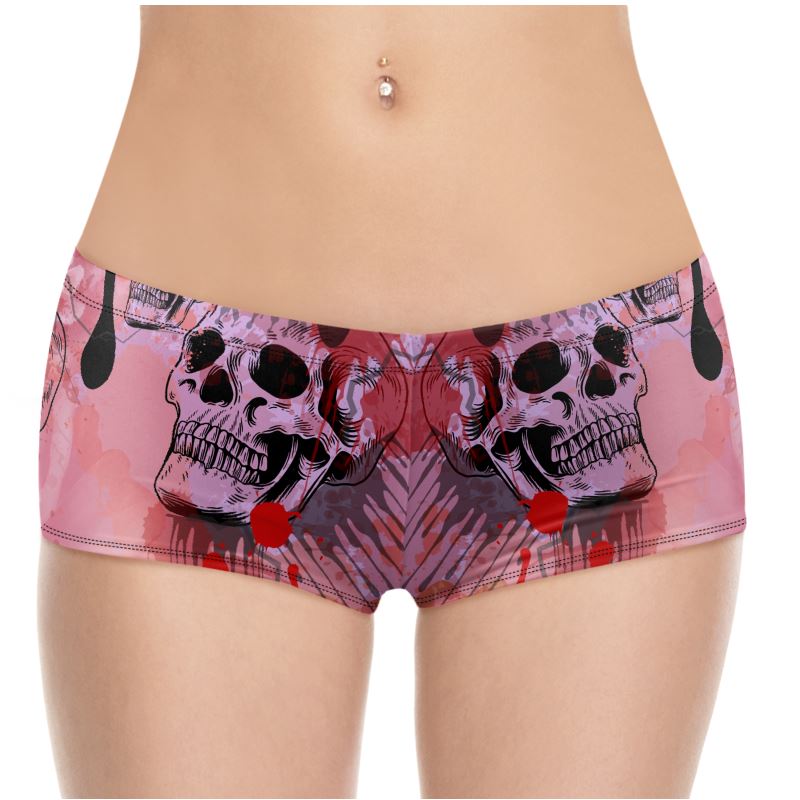 Pink Skull Dark short shorts
